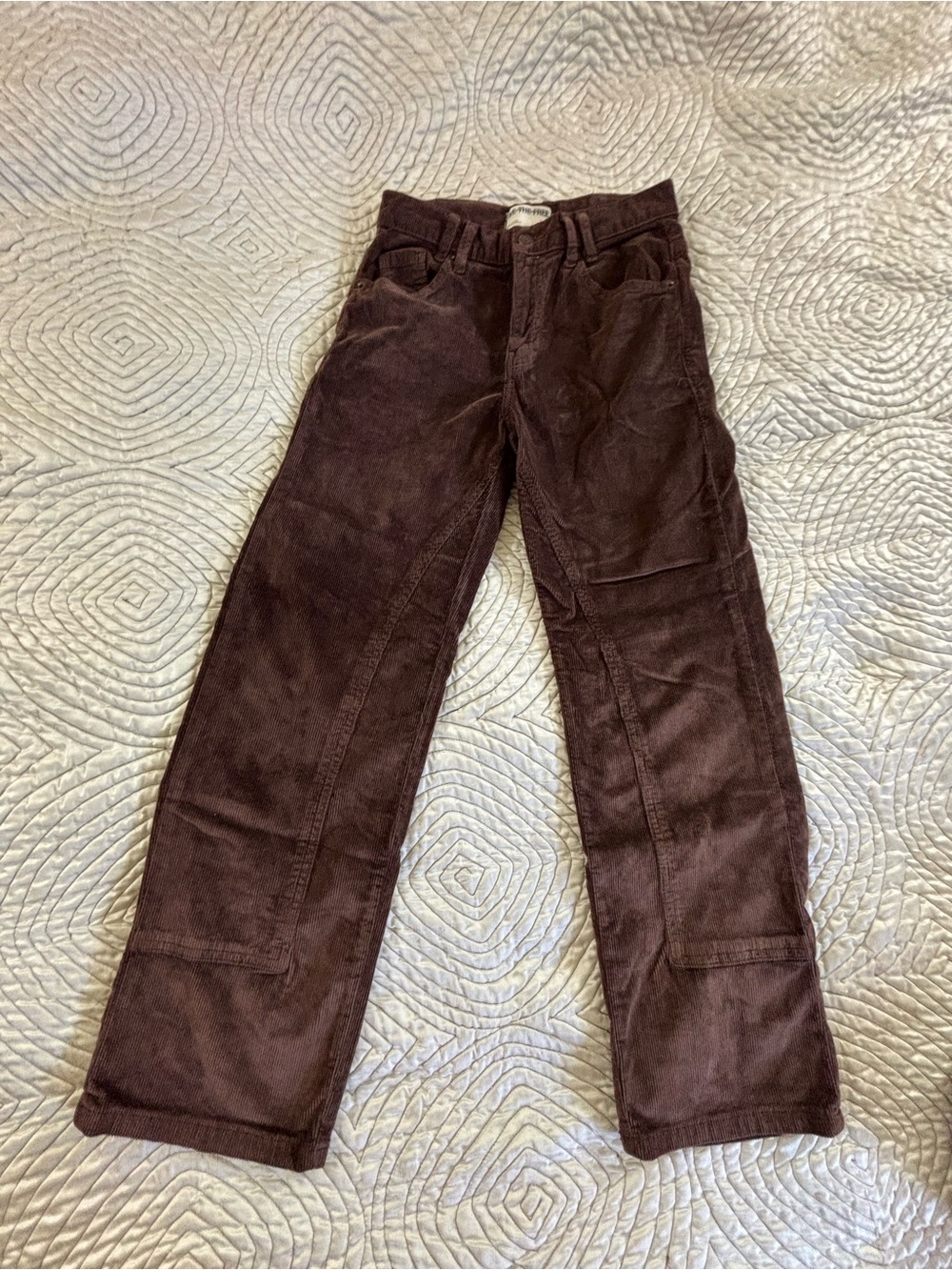 We The Free Boho Chocolate Brown Western Corduroy Straight Leg Festival Pant New